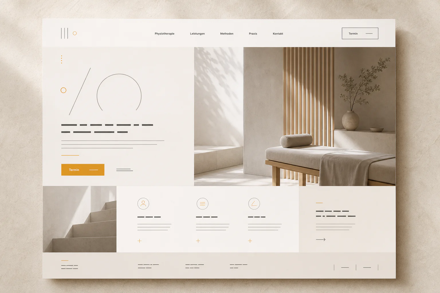 Konzept-Mockup der Studio Aurelia Website